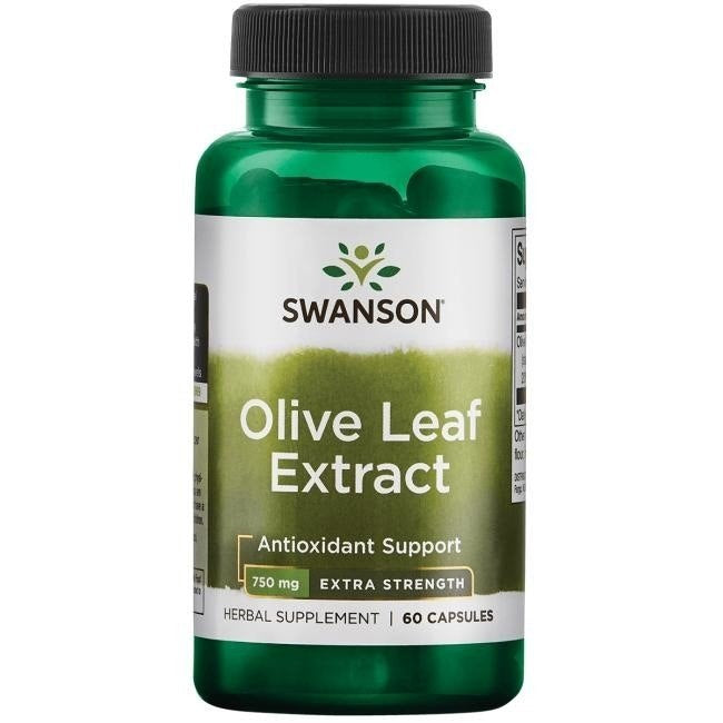Swanson Olīvkoku lapu ekstrakts 750 mg 60 kapsulas