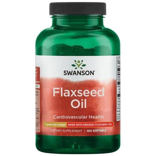 Swanson linsēklu eļļa 1000 mg 100 kapsulas