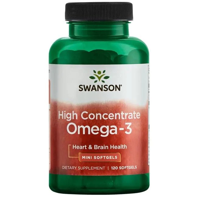 Swanson augstas koncentrācijas Omega 3 – 570 mg 120 kapsulas