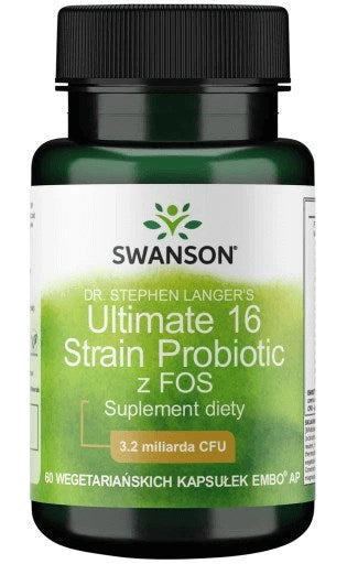 Swanson Ultimate 16 celmu probiotiķi ar FOS 60 kapsulas