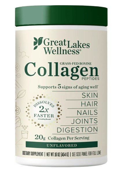 GREAT LAKES WELLNESS ar zāli barotu liellopu kolagēna peptīdi – kolagēna peptīdu komplekss 454 g