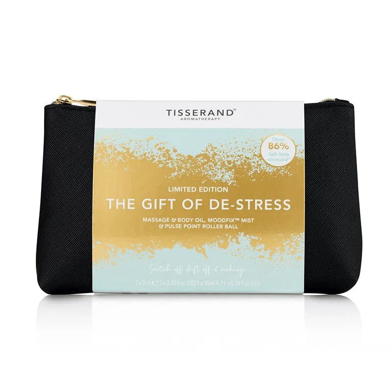 TISSERAND AROMATERAPIJA Stress Relief dāvanu komplekts — 3 produktu dāvanu komplekts kosmētikas somiņā