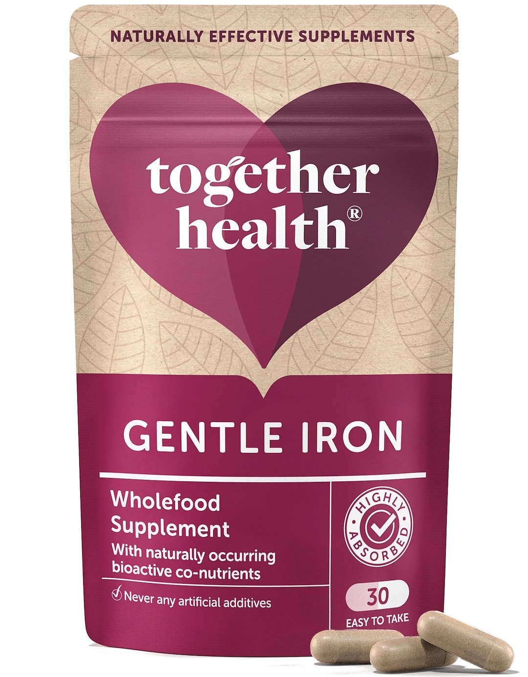 TOGETHER maigs dzelzs ar B grupas vitamīniem – dzelzs un B grupas vitamīni 30 kapsulas
