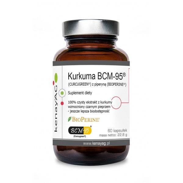 KENAY Kurkuma BCM-95 CIRGELIS ar piperīnu BIOPERĪNS 60 kapsulas