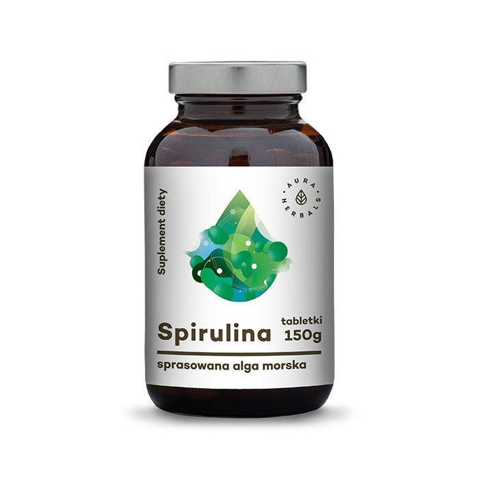 AURA HERBALS Spirulīna - 1500 mg 600 tabletes