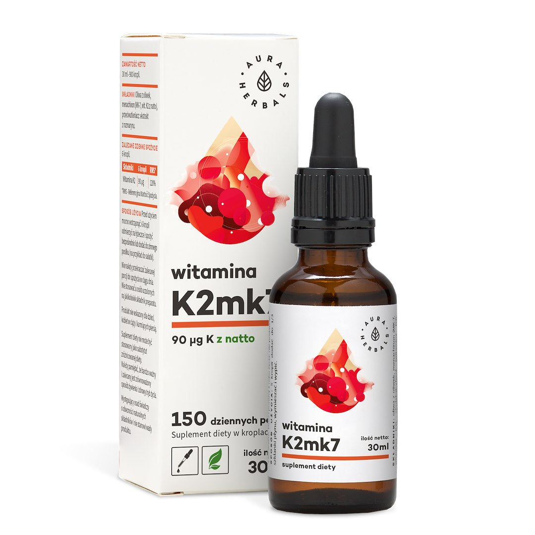 AURA HERBALS K2mk7 vitamīns pilienos 30 ml