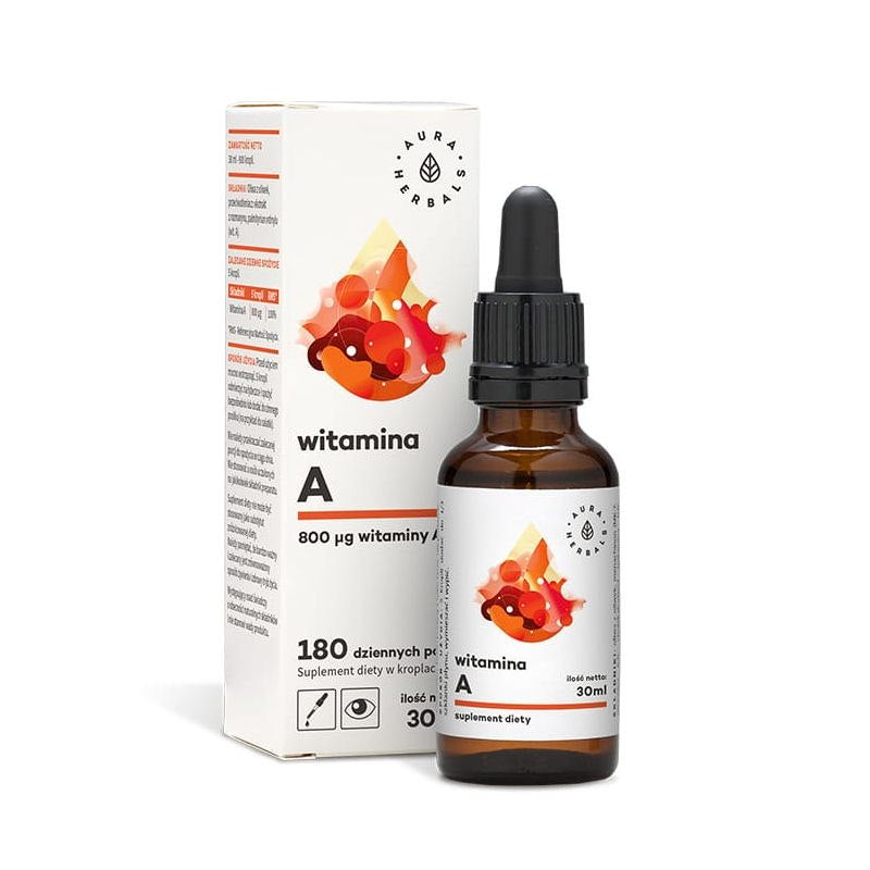 AURA HERBALS Vitamīns A - Uztura bagātinātājs pilienos 30 ml