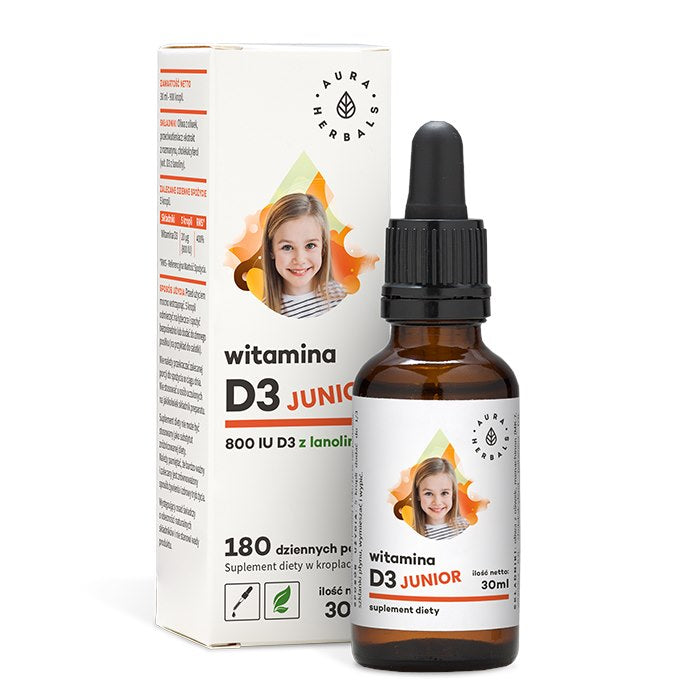 AURA HERBALS D3 vitamīns jauniešiem 800 SV - pilieni 30 ml