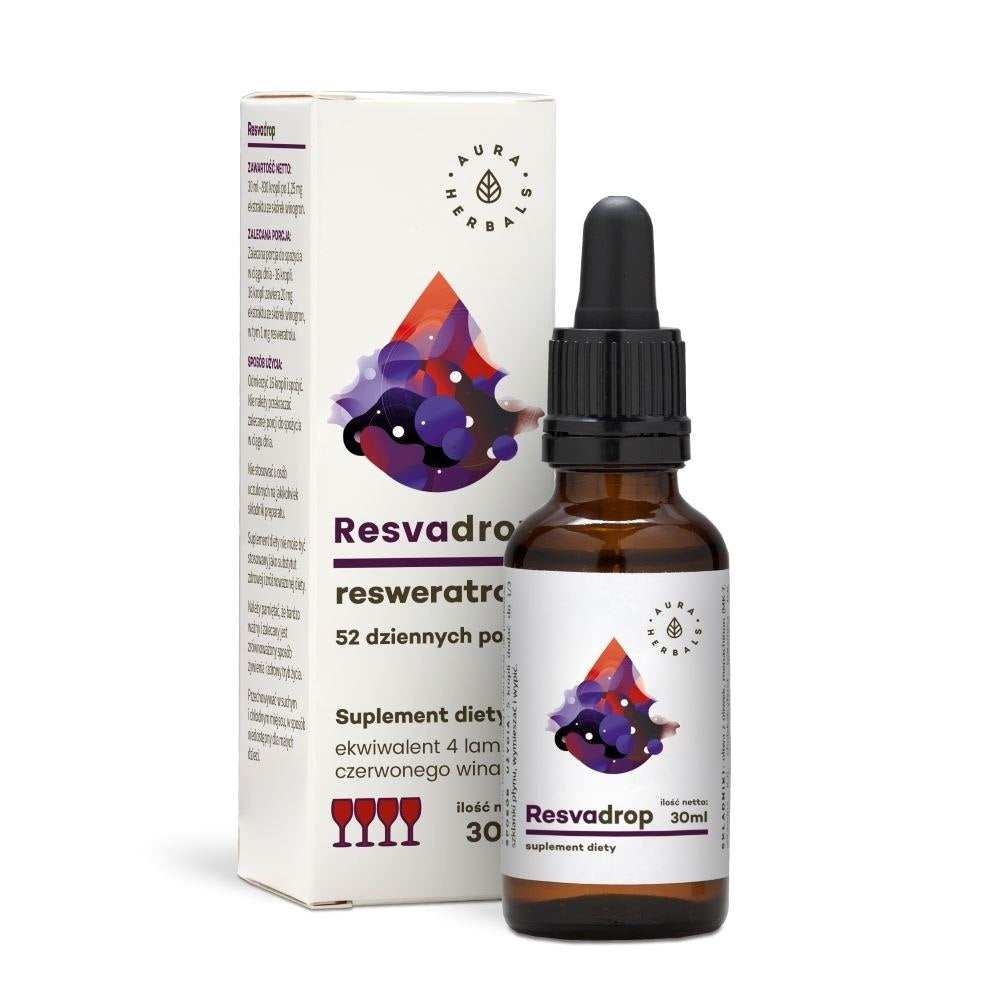 AURA HERBALS Resvadrop - resveratrola pilieni 30 ml