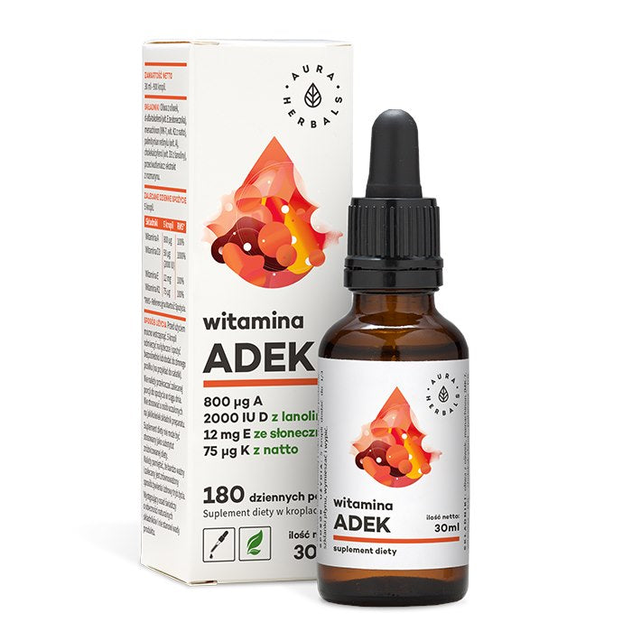 AURA HERBALS A + D3 2000 SV + E + K2 MK7 ADEK pilieni 30 ml