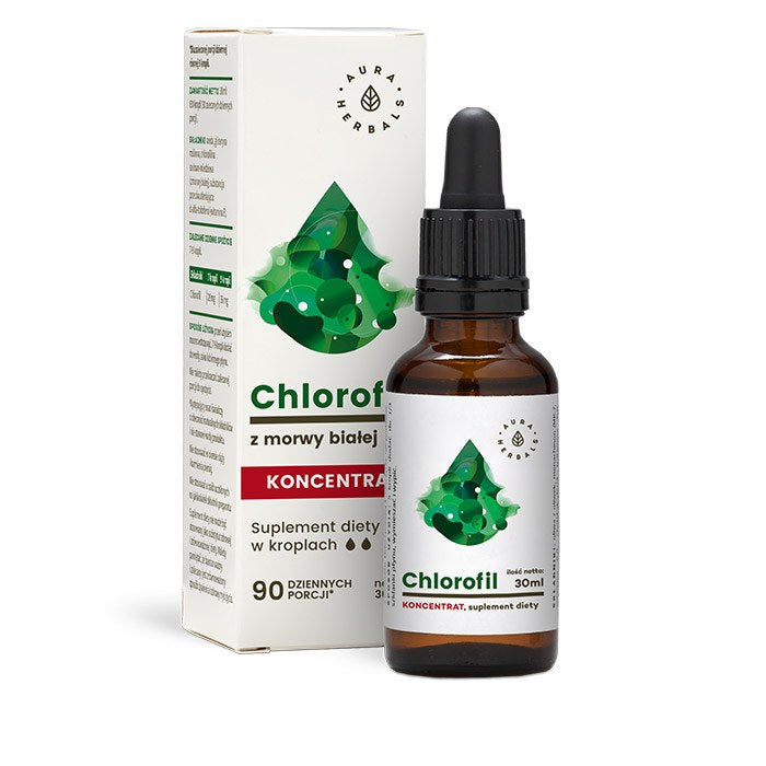 AURA HERBALS Baltā zīdkoka hlorofila pilieni 30 ml