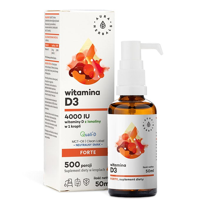 AURA HERBALS D3 vitamīns 4000 SV MCT eļļā 50 ml