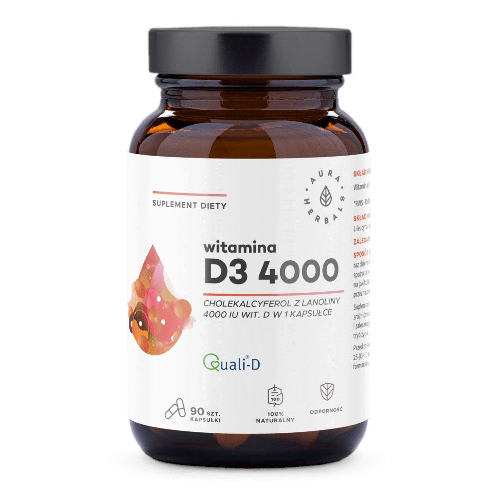 AURA HERBALS D3 vitamīns 4000 SV 90 kaps.