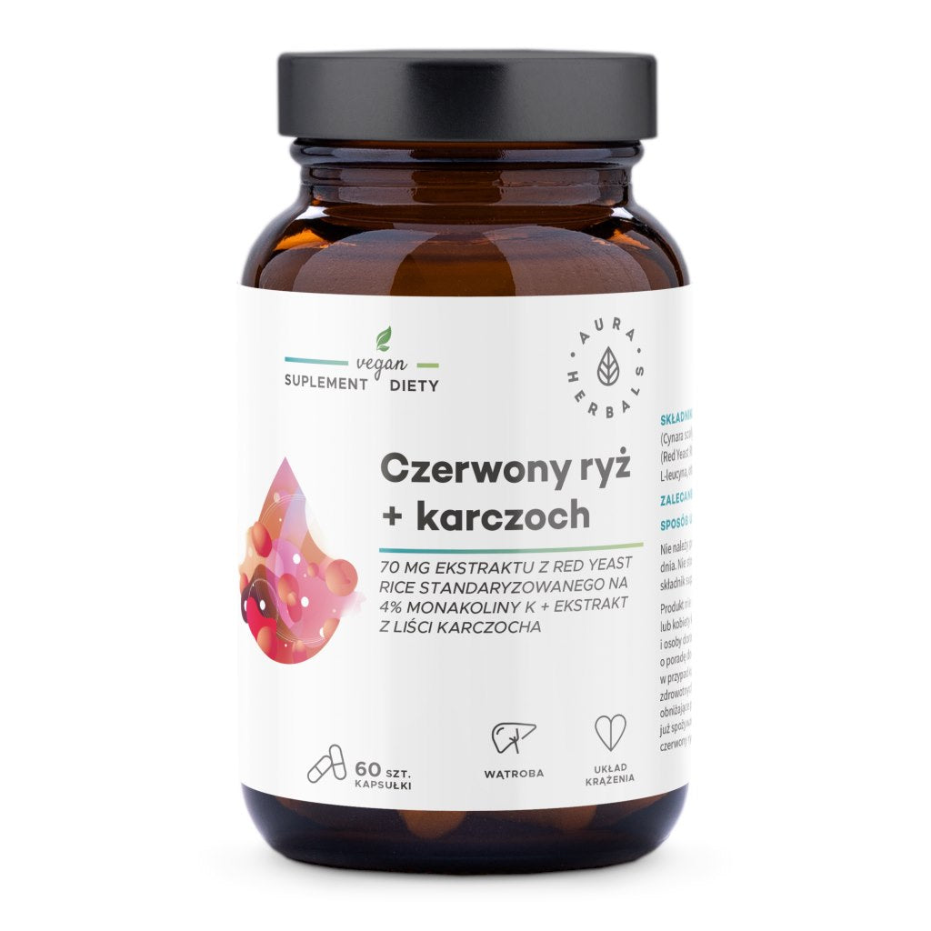 AURA HERBALS sarkanie rīsi un artišoki 60 kapsulas