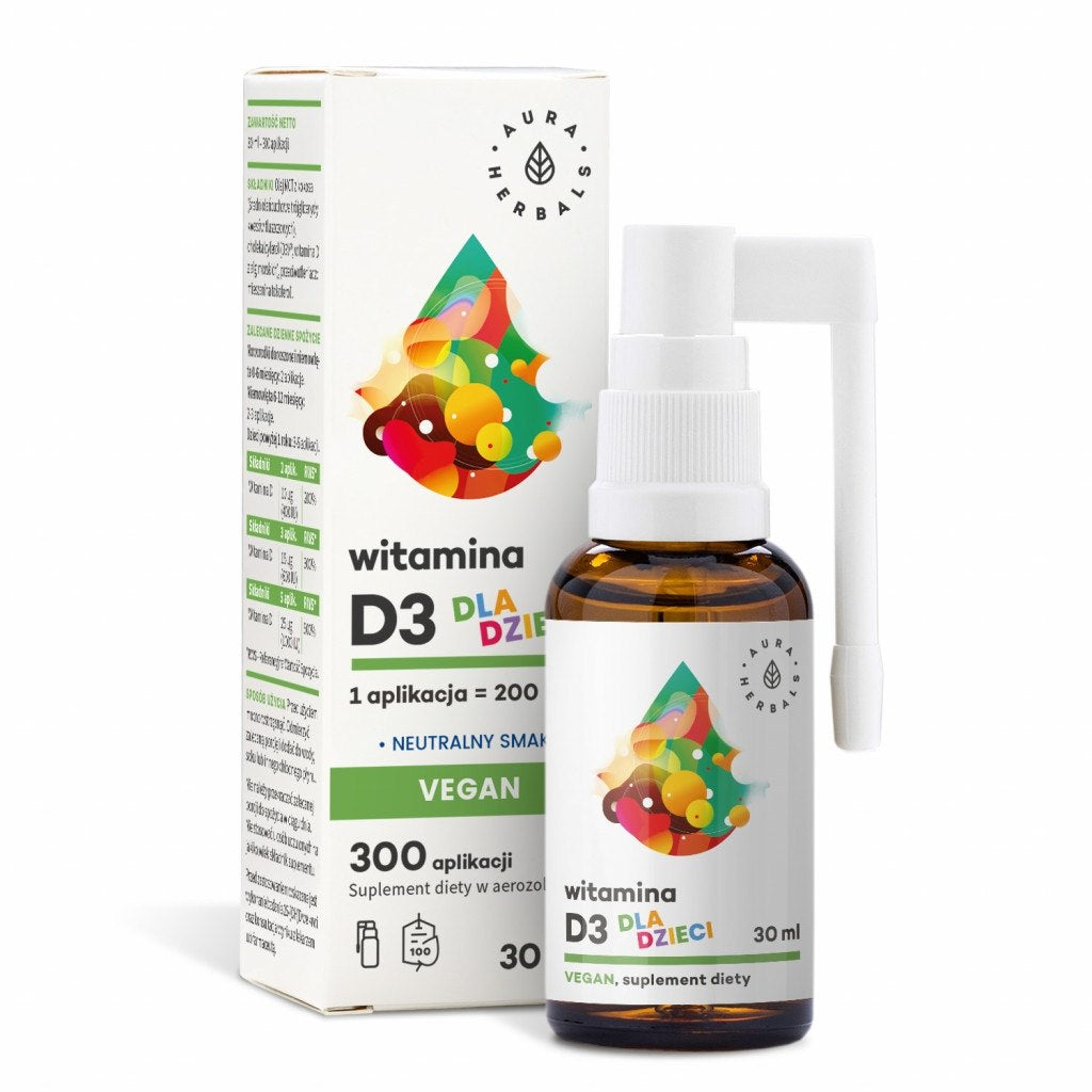 AURA HERBALS vegāniskais D3 vitamīns bērniem 30 ml