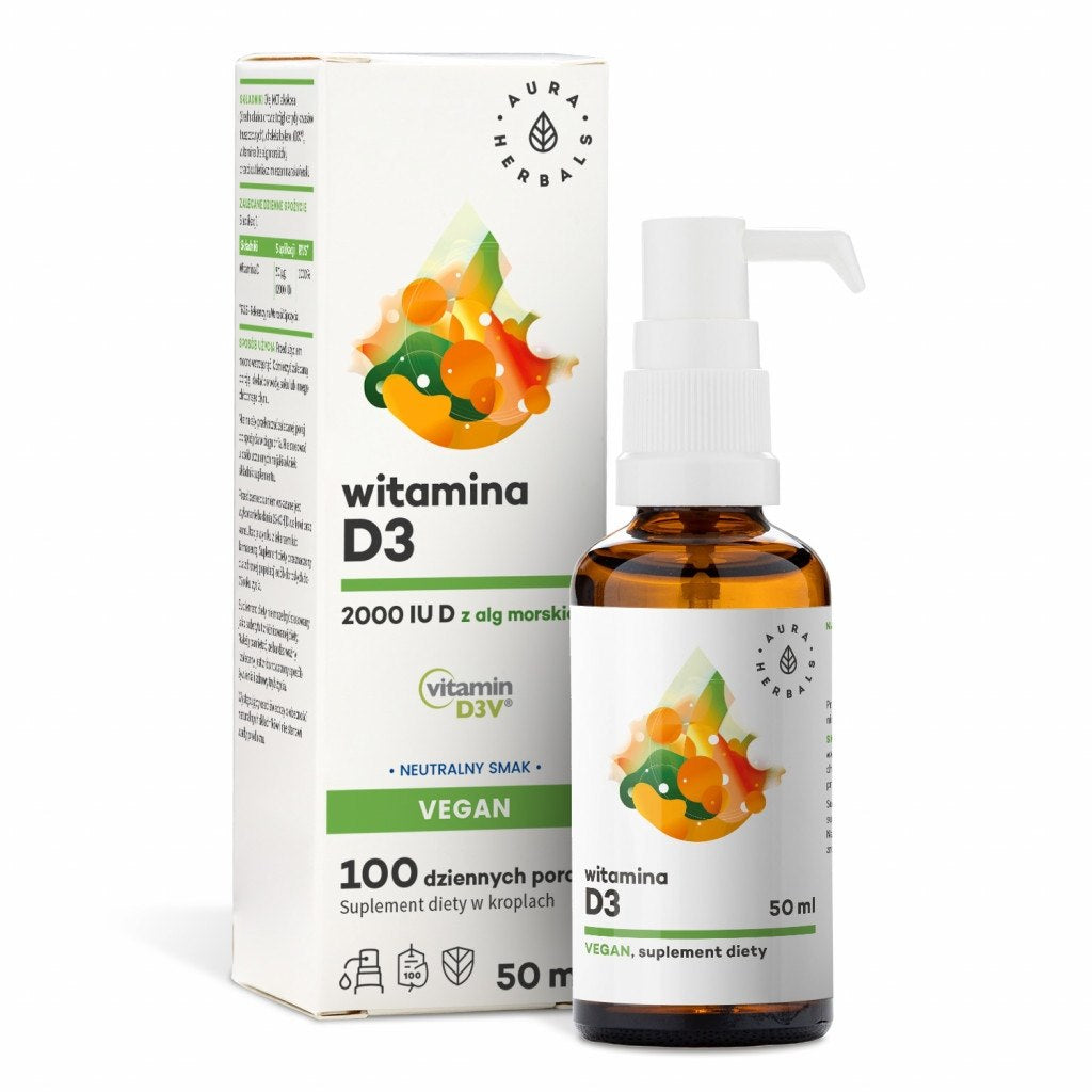 AURA HERBALS D3 vitamīns 2000 SV vegānisks 50 ml