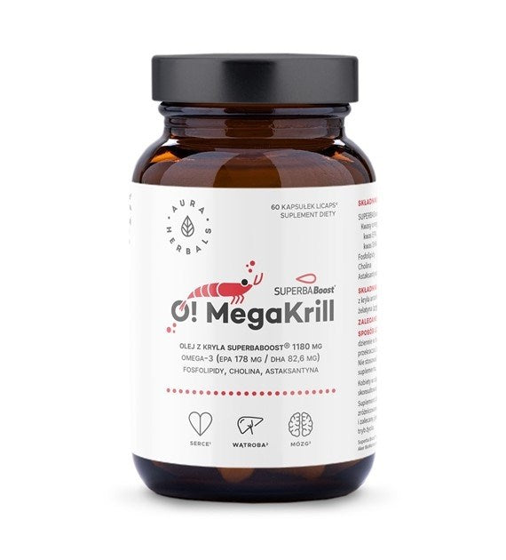 AURA HERBALS Oh! MegaKrill - krila eļļa 1180 mg 60 kapsulas