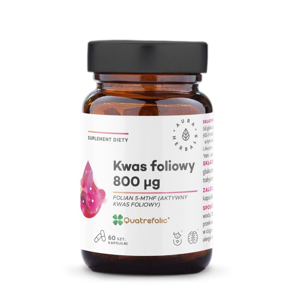 AURA HERBALS Folijskābe 800 µg 60 kapsulas