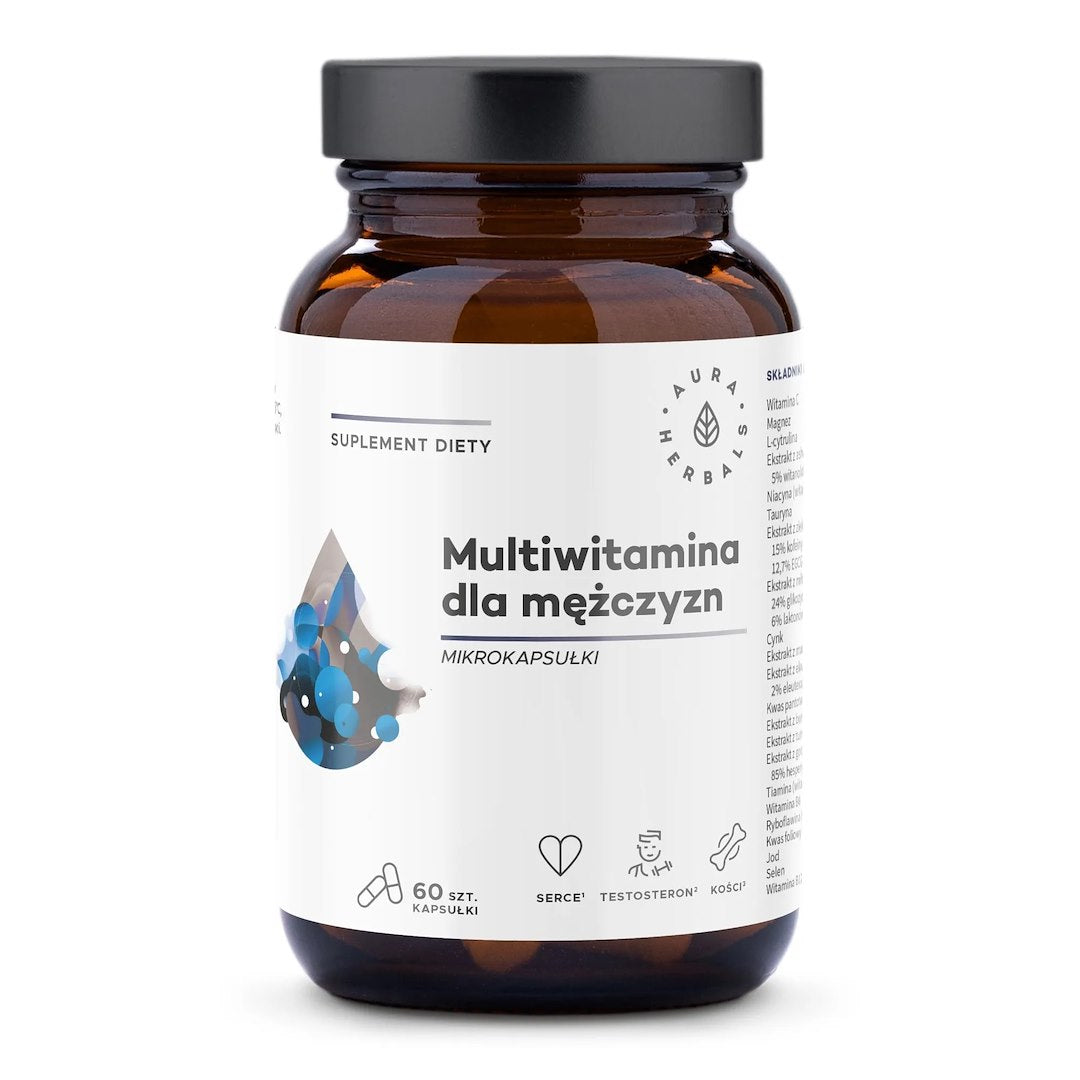 AURA HERBALS multivitamīni vīriešiem, 60 kapsulas