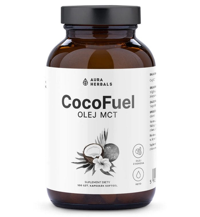 AURA HERBALS CocoFuel - MCT eļļa 1000 mg 100 kapsulas
