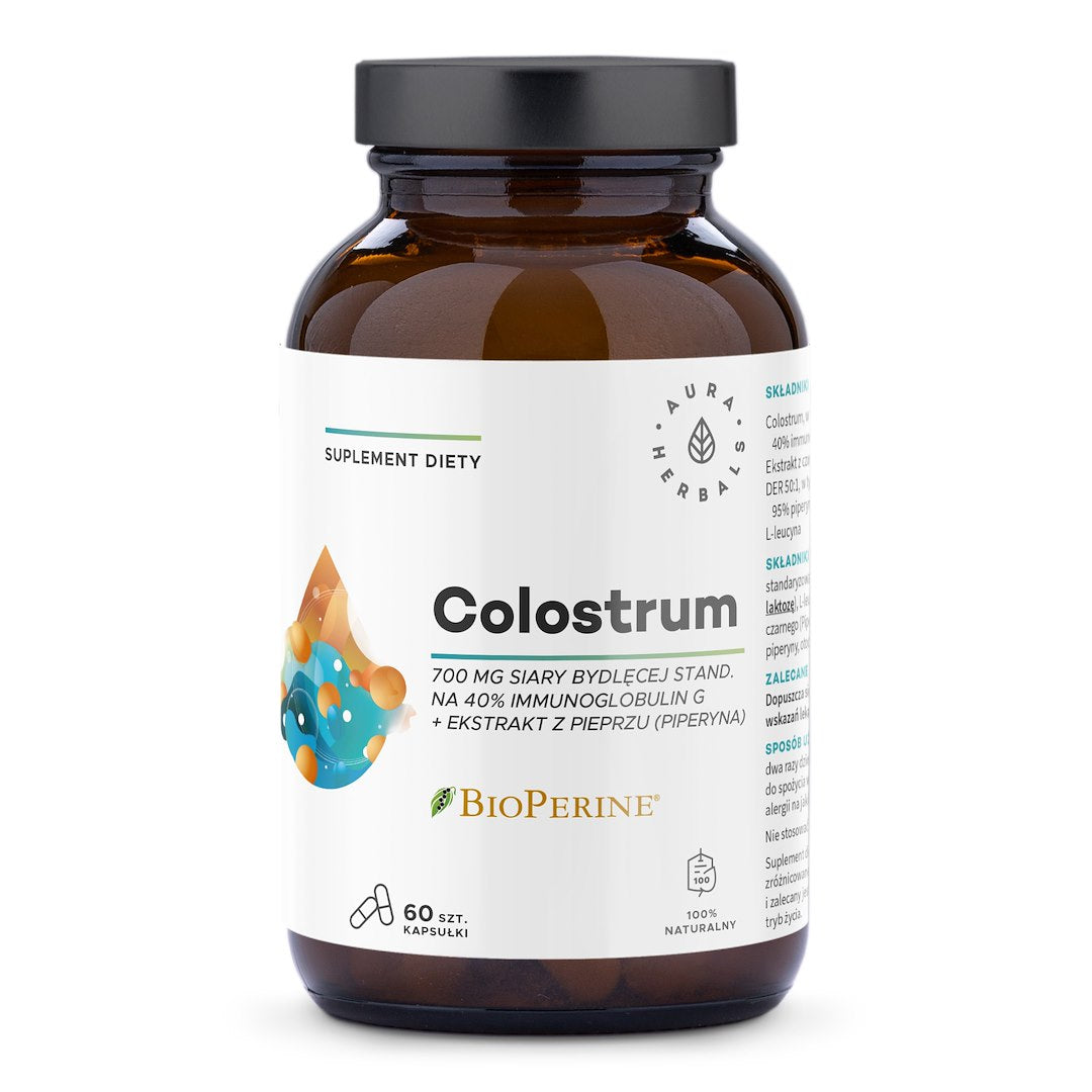 AURA HERBALS Kolostruma 700 mg + BioPerine® 60 kapsulas