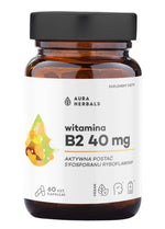 AURA HERBALS Vitamīns B2 R-5-P 40 mg, riboflavīns 60 kapsulas