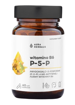 AURA HERBALS Vitamīns B6 P-5-P 6 mg 60 kapsulas