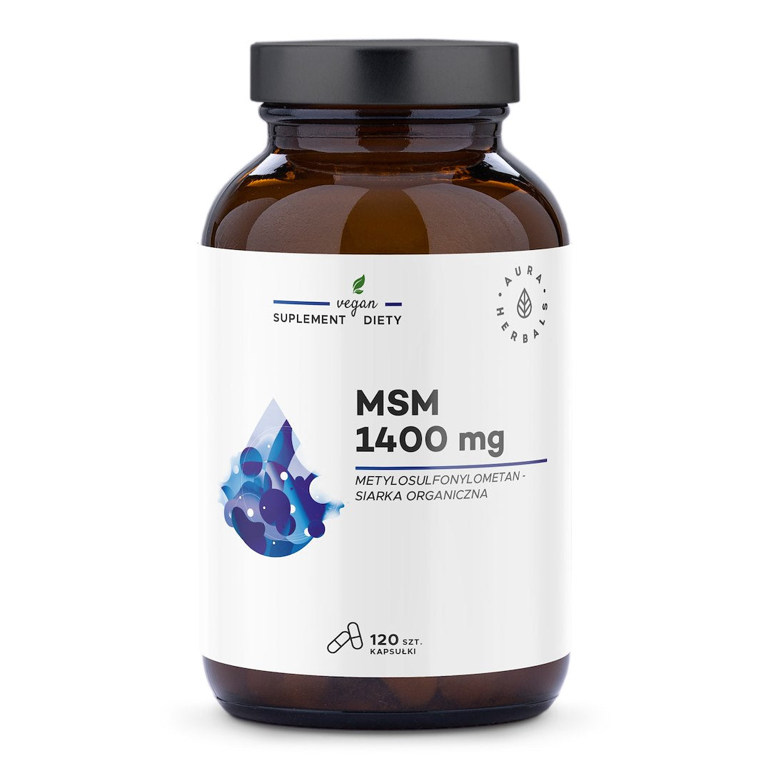 AURA HERBALS MSM 1400 mg, organiskais sērs 120 kapsulas