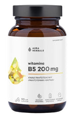 AURA HERBALS Vitamīns B5 200 mg, pantotēnskābe 90 kapsulas