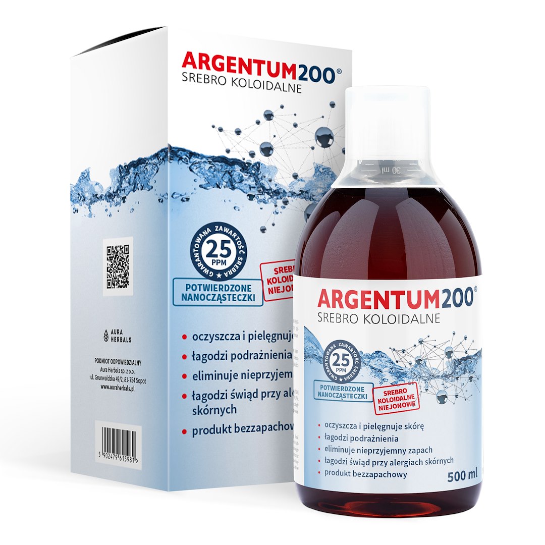 AURA HERBALS toniks Argentum200 25 ppm koloidālais sudrabs 500 ml