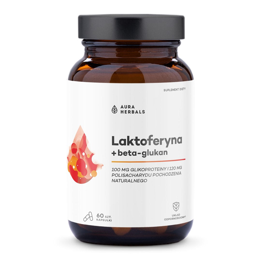 AURA HERBALS Laktoferīns + beta glikāns 60 kapsulas
