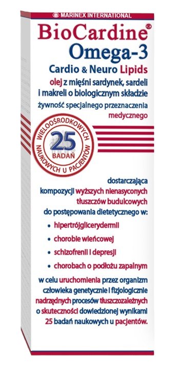 MARINEX BioCardine Omega-3 sirds un nervu lipīdi 200 ml