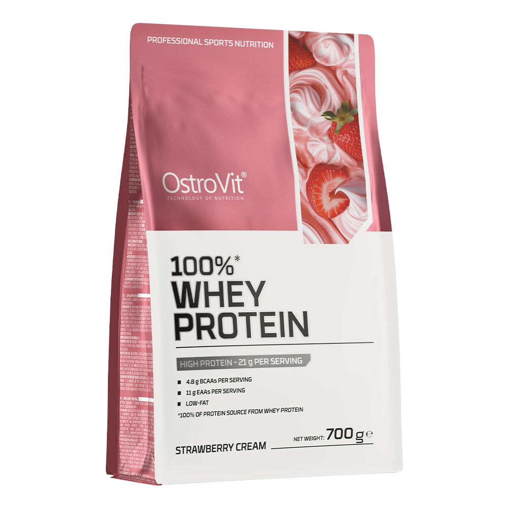 Ostrovit 100% sūkalu olbaltumvielas – krēmīgs zemeņu aromāts 700 g