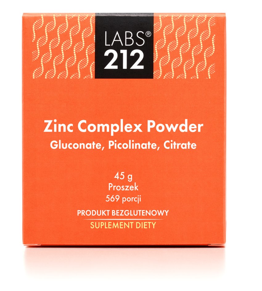 LABS212 Cinka kompleksa pulveris – glikonāts, pikolināts, citrāts 45 g