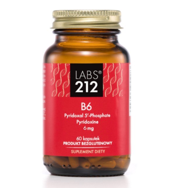 LABS212 B6 vitamīns Piridoksāla 5'-fosfāts + Piridoksīns 60 kapsulas
