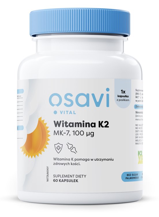 Osavi vitamīns K2 MK-7 100 mcg 60 kapsulas
