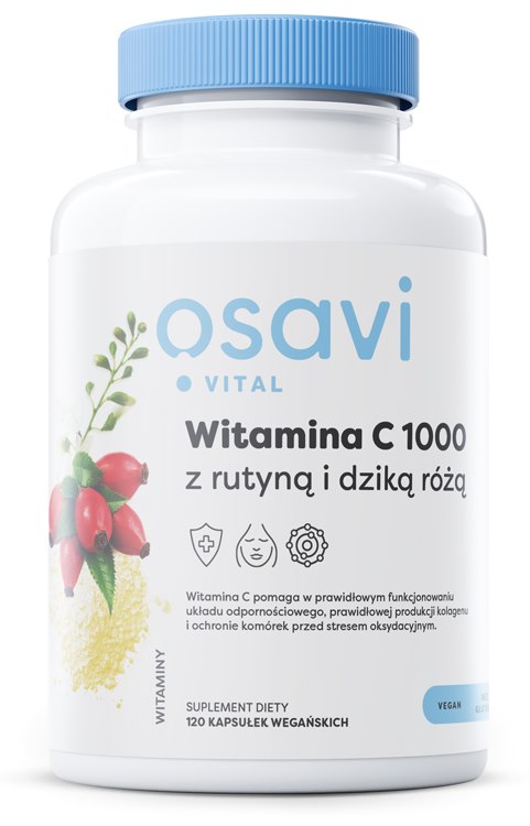 Osavi C vitamīns 500 mg ar rutīnu un mežrozītēm 120 kaps.