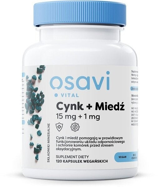 Osavi cinks 15 mg + varš 1 mg 120 kapsulas