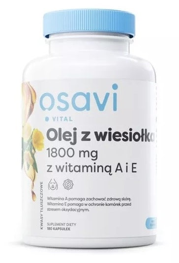 Osavi Naktssveces eļļa 600 mg ar A un E vitamīnu 180 kapsulas