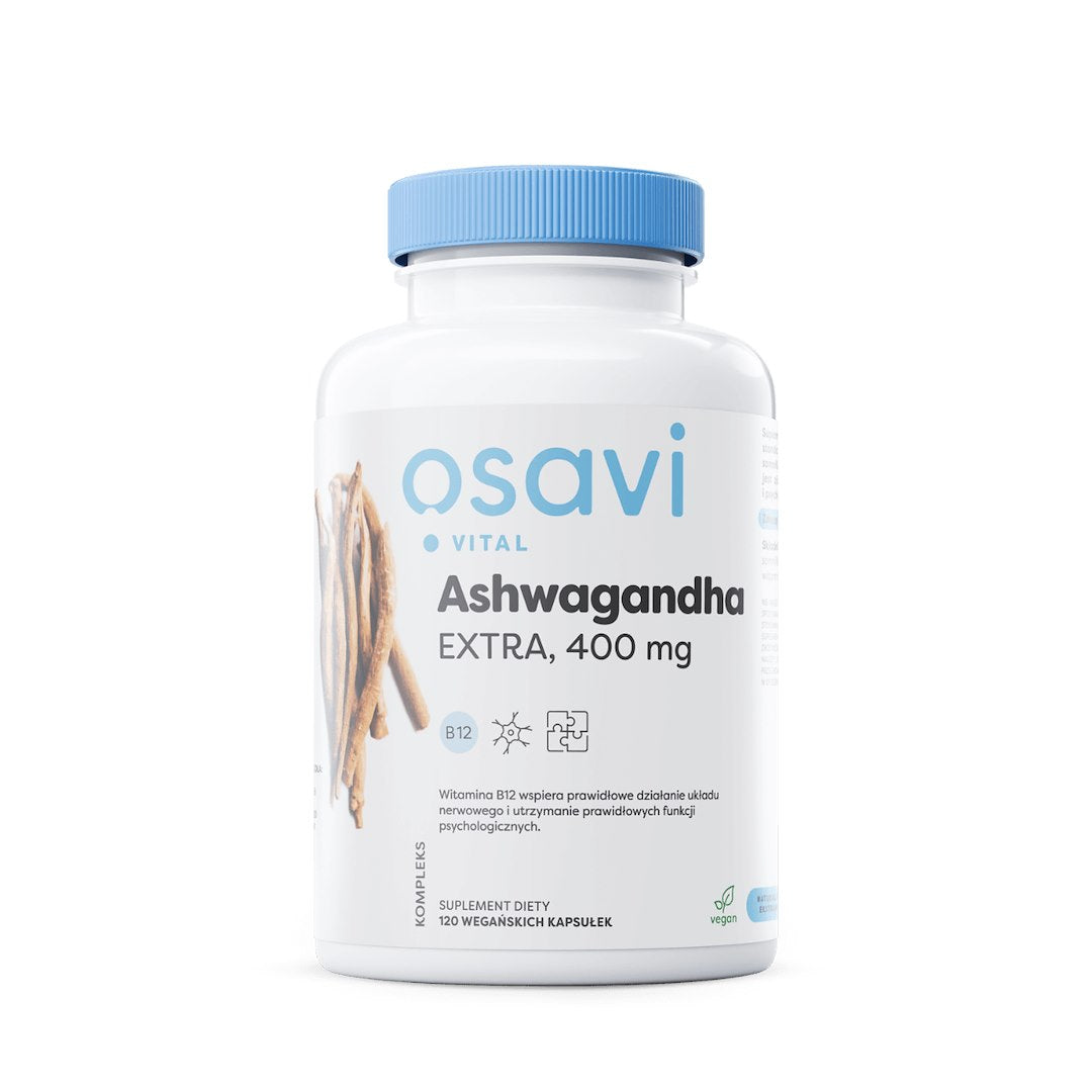 Osavi Ašvaganda EXTRA 400 mg ar vitamīnu B12 120 kapsulas