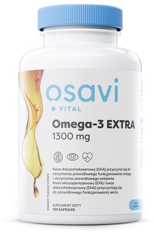 Osavi Omega-3 Extra, 650 mg - citronu garša 120 kapsulas