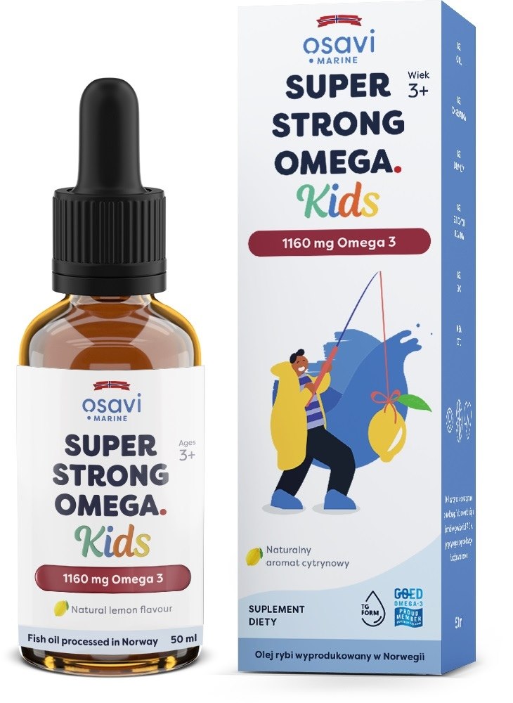 Osavi Super Strong Omega Kids, 1160 mg Omega 3 - citrona garša, 50 ml