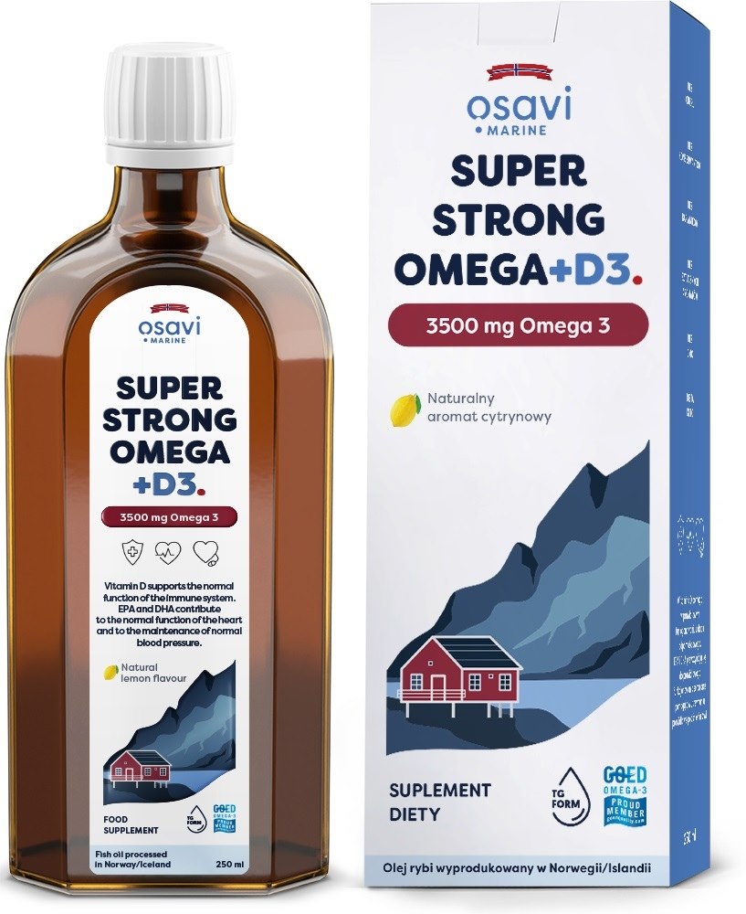 Osavi Super Strong Omega +D3, 3500 mg - citronu garša 250 ml