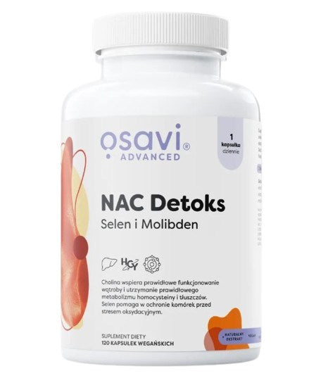 Osavi NAC Detox, selēns un molibdēns, 120 kapsulas