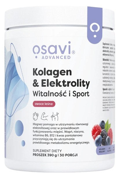 Osavi Kolagēns un elektrolīti Dzīvīgums un sportiskums, meža ogas 390 g