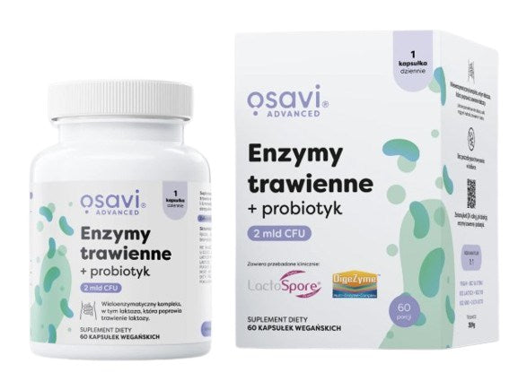 Osavi gremošanas fermenti + probiotikas 60 kapsulas