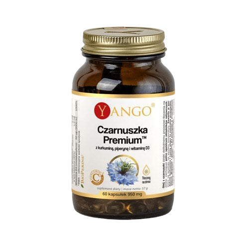 Yango Premium melnās ķimenes garšas kapsulas ar kurkumīnu, piperīnu un D3 vitamīnu 60 kapsulas