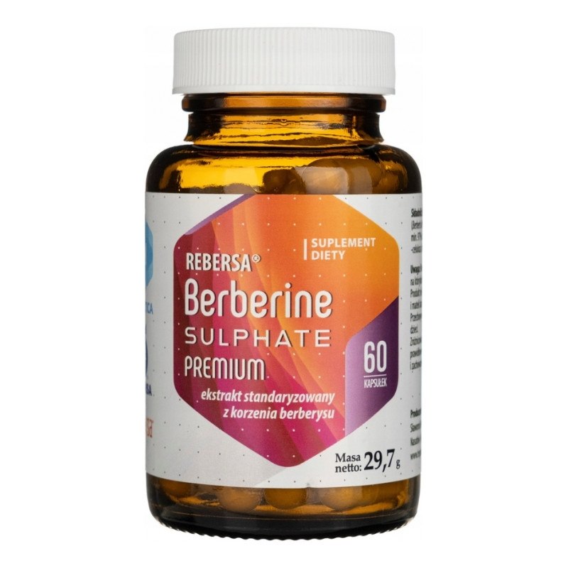 HEPATICA Berberine Sulphate Premium - Berberīns - bārbeļu ekstrakts 400 mg 60 kapsulas