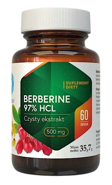 HEPATICA Berberine 97% HCl – Tīrs ekstrakts – Berberīns 500 mg 60 kapsulas