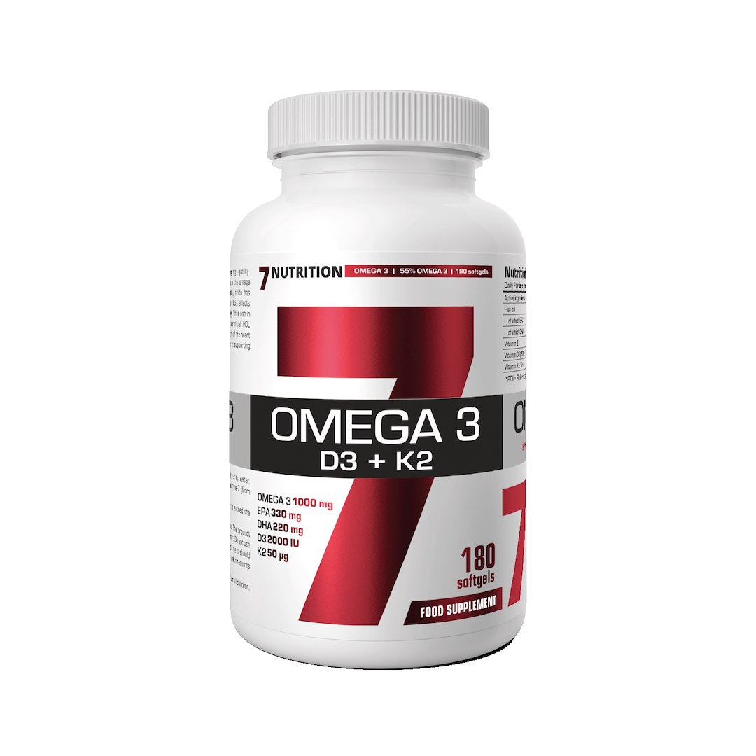 7Nutrition Omega-3 55% D3+K2 180 mīksto želejas kapsulu